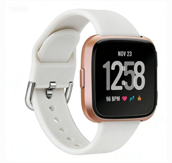 Solid Color Reverse Buckle Silicone Watch Strap For Smartwatches