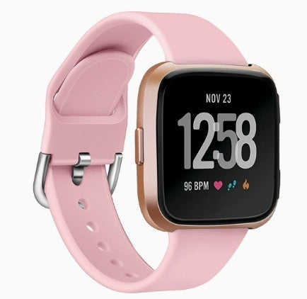 Solid Color Reverse Buckle Silicone Watch Strap For Smartwatches