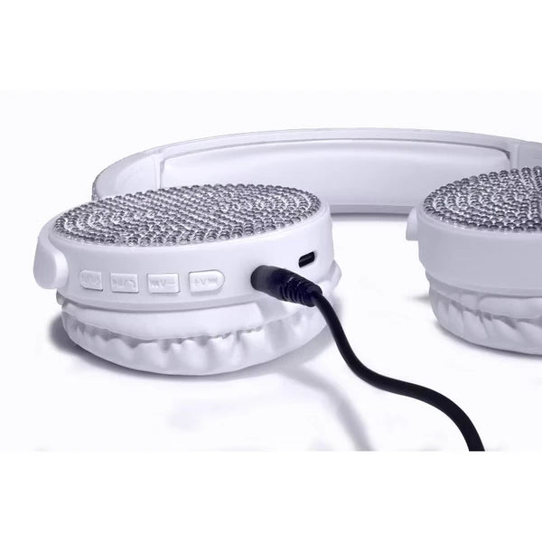 Bling Wireless / Wired Bluetooth Headphones: Adjustable Over-Ear Design