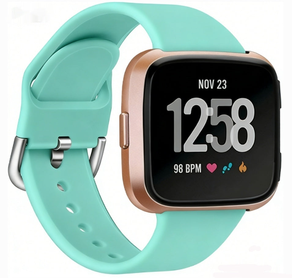 Solid Color Reverse Buckle Silicone Watch Strap For Smartwatches